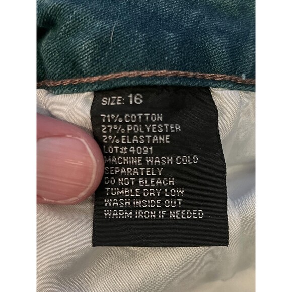 Denim & Rivets Jeans Womens 16 Blue Distressed Raw Hem Skinny Stretch Ankle - Picture 8 of 8